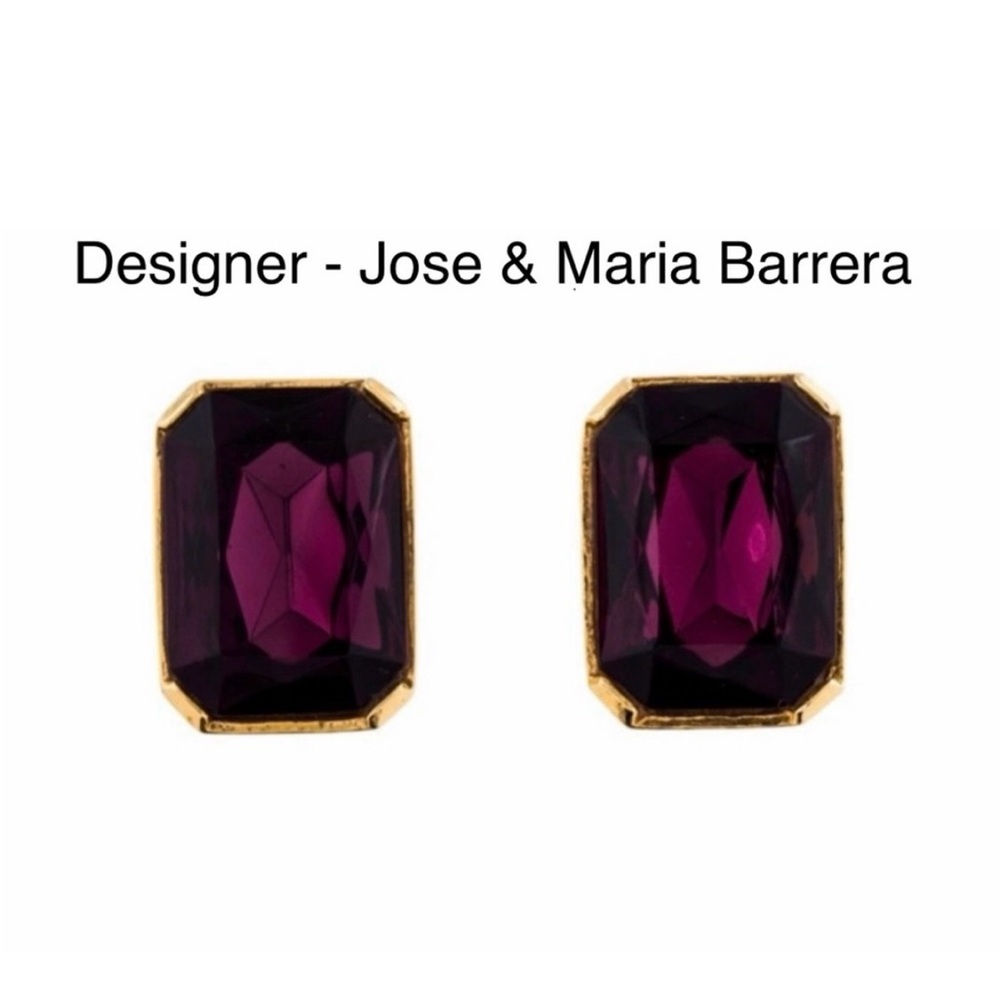 JOSÉ & MARIA BARRERA CRYSTAL CLIP-ON EARRINGS